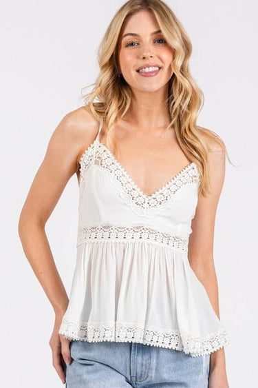Back Lace Detail V-Neck Cami